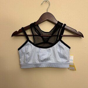 NWT Zella Body Sports Bra Medium Impact Gym Mesh Panel Size Medium Blue